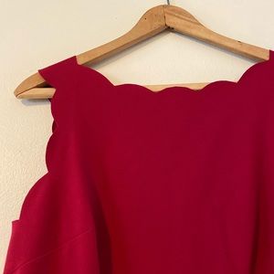 Scalloped Red Cocktail Dress